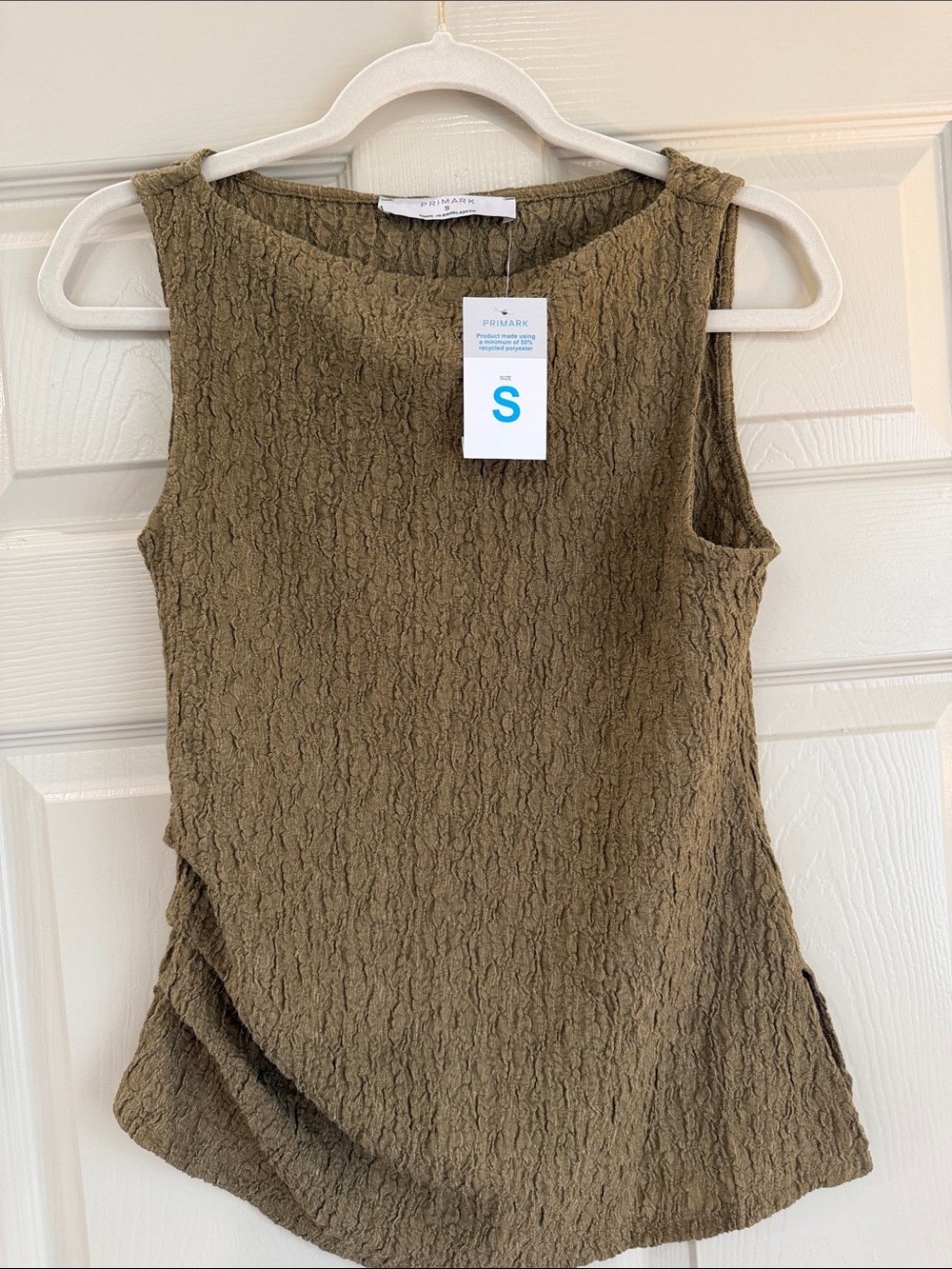 Primark Olive Green Textured Sleeveless Tank Top